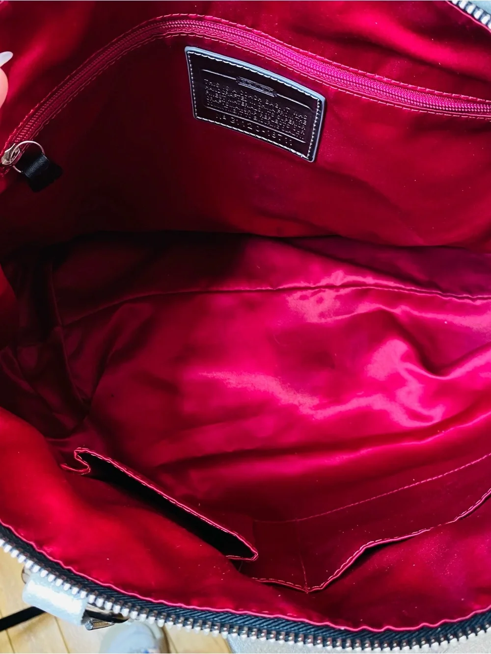 Coach Poppy (2011) Pop Signature Poppy Heart Glam Tote BAG Black Gray Wine 18711 - Picture 11 of 13